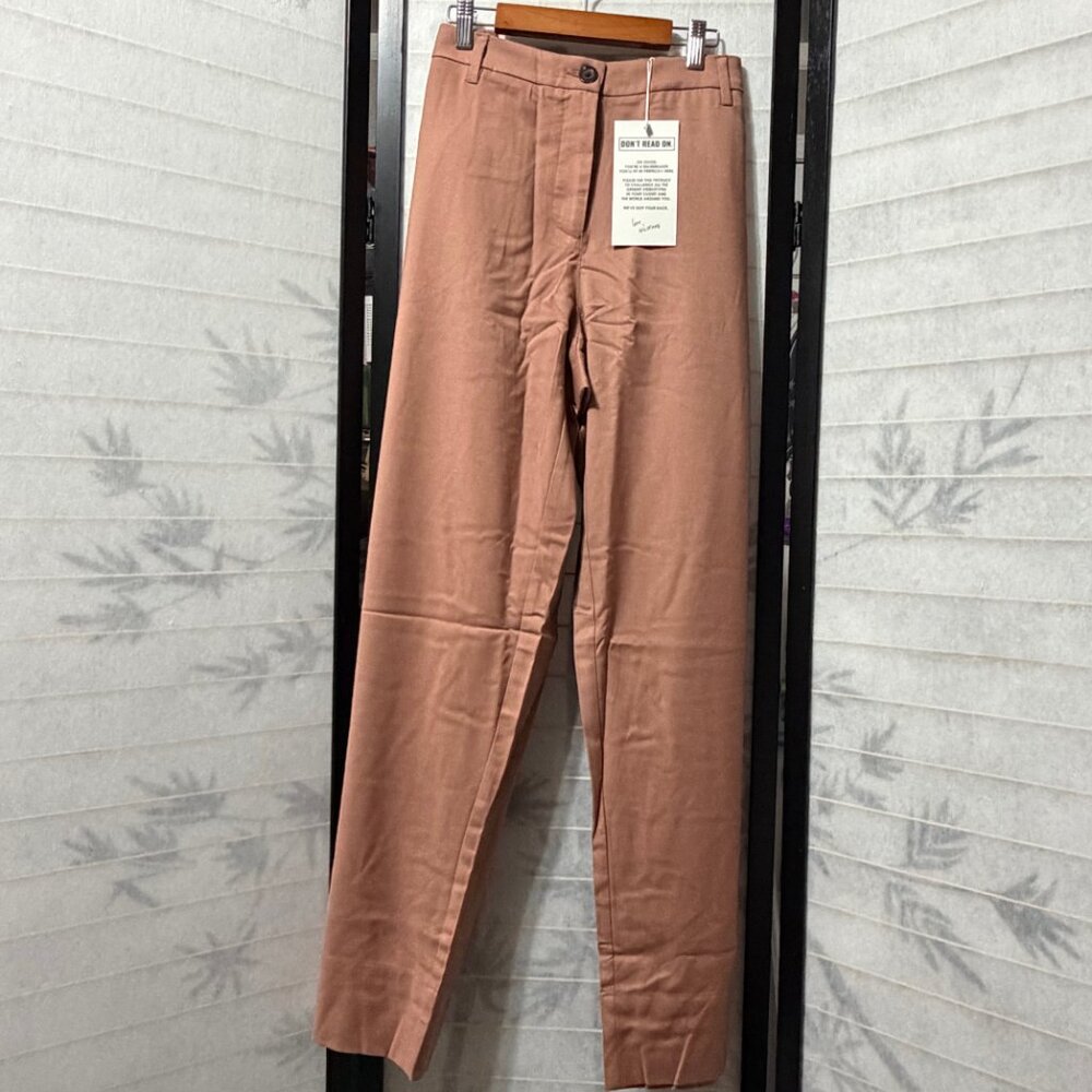 Wildfang Empower Trouser 16 Rust Deep Apricot High Waist Straight Leg Work Suit